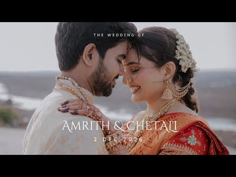 Poster for Amrith & Chetali wedding highlight by KT Photography