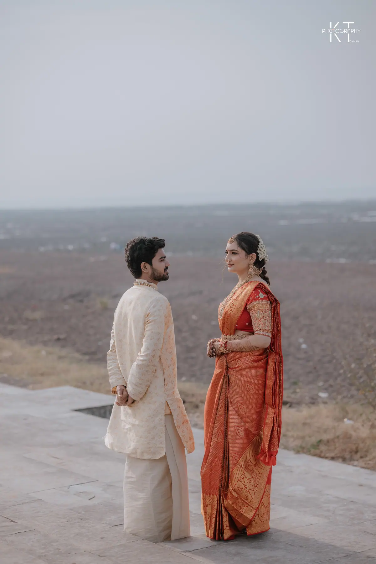 Amrith & Chetali in a soft wedding portrait