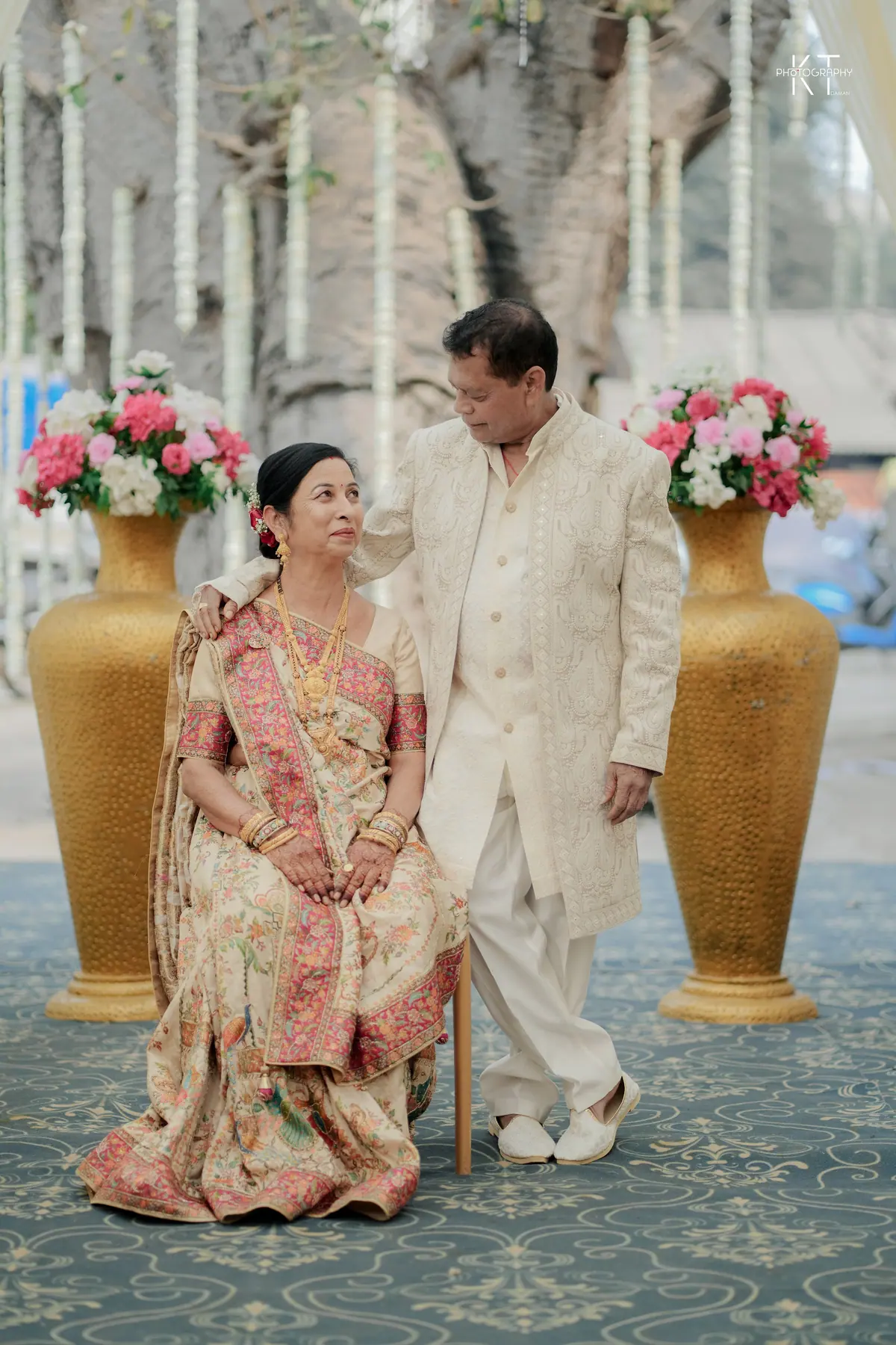 Sunil & Vaishnavi walking together in soft daylight